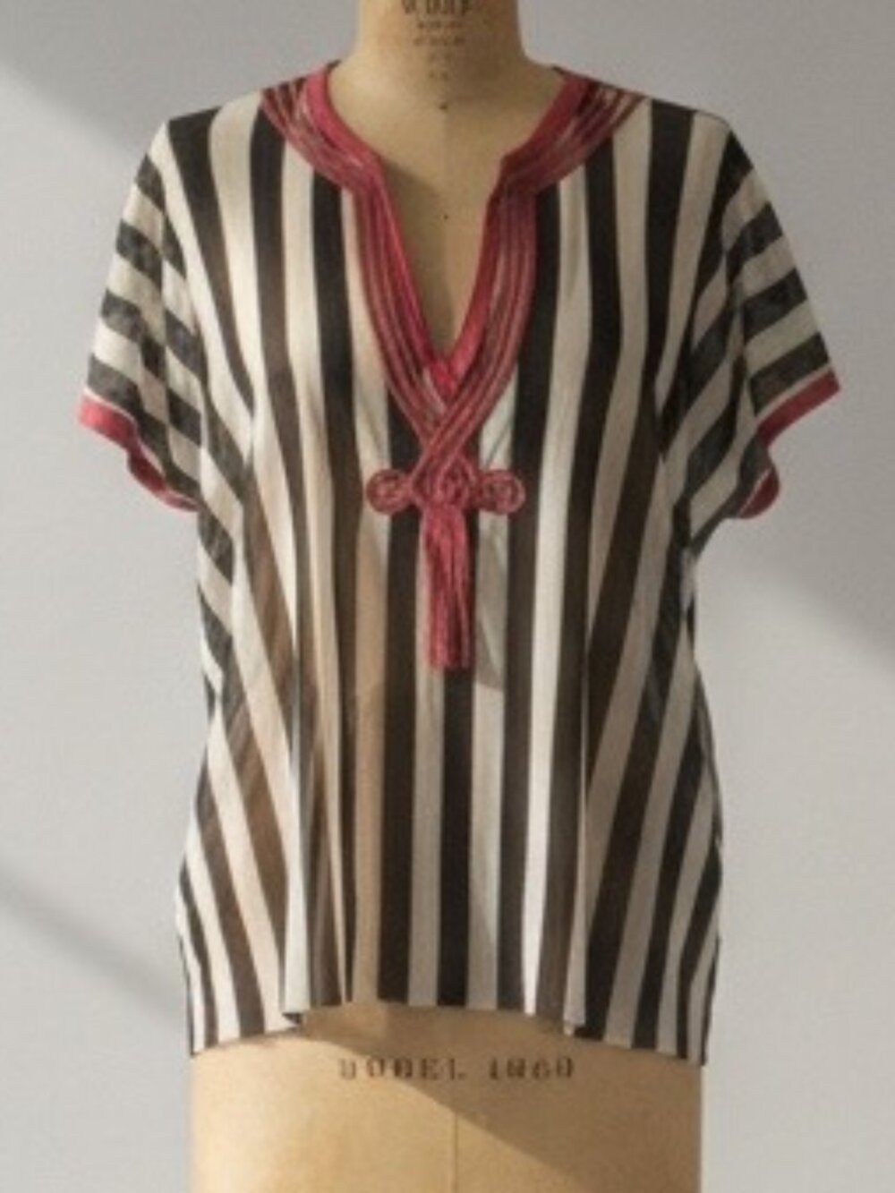 Jean Paul Gaultier Soleil Spring 2003 Passemeterie Tassel Striped Mesh Top L